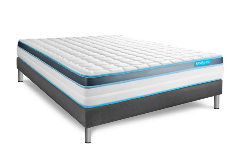 Ensemble Matelas Sommier 140x200 cm - Sommier Gris (déjà monté) - Perform