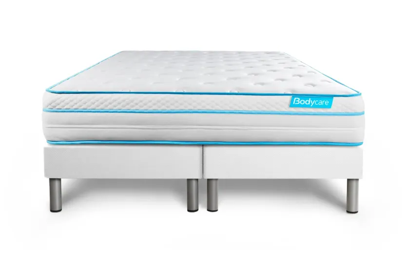 Ensemble Matelas Sommier 200x200 cm - 2 Sommiers Blanc - Bodyzone+