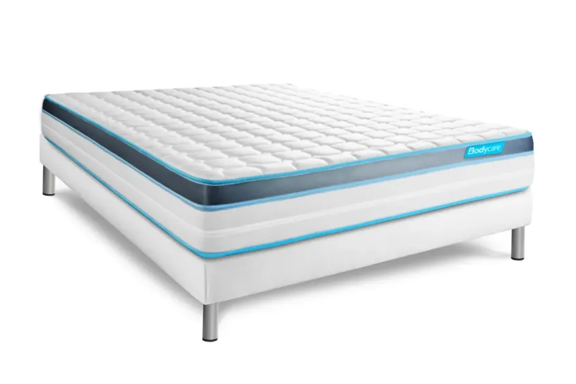 Ensemble Matelas Sommier 140x190 cm - Sommier Blanc (en kit) - BodyFit