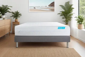 Ensemble Matelas Sommier 140x200 cm - Sommier Gris (en kit) - Biocare