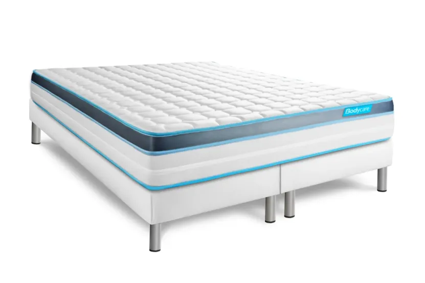 Ensemble Matelas Sommier 200x200 cm - 2 Sommiers Blanc - Perform