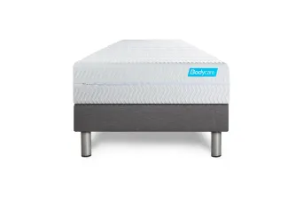 Ensemble Matelas Sommier 90x190 cm - Sommier Gris (déjà monté) - Biocare