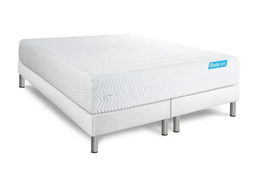 Pack lit complet 200x200 cm - Matelas + 2 Sommiers Blancs + 2 oreillers + Couette - Biocare