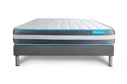 Ensemble Matelas Sommier 140x200 cm - Sommier Gris (en kit) - Bodyform
