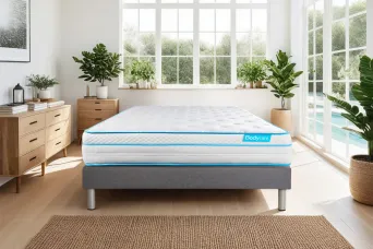 Ensemble Matelas Sommier 160x200 cm - Sommier Gris (déjà monté) - Bodyzone+