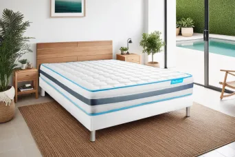 Ensemble Matelas Sommier 180x200 cm - Sommier Blanc (en kit) - BodyFlex