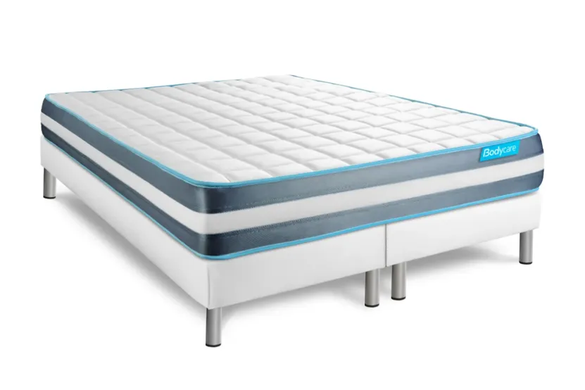 Ensemble Matelas Sommier 180x200 cm - 2 Sommiers Blanc - Bodyform