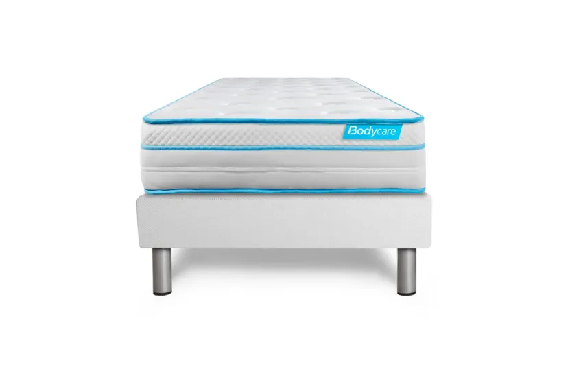 Ensemble Matelas Sommier 90x190 cm - Sommier Blanc (en kit) - BodyMax