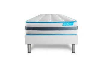 Ensemble Matelas Sommier 90x200 cm - Sommier Blanc (déjà monté) - Bodyzone