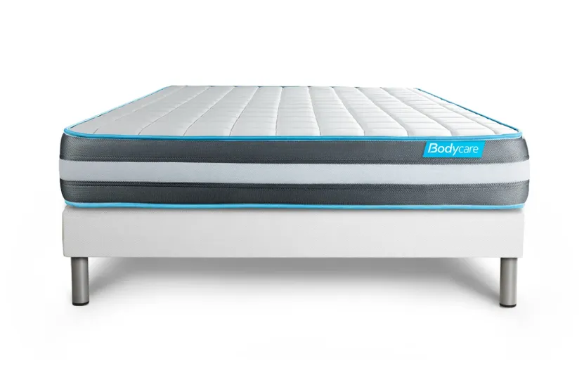 Ensemble Matelas Sommier 160x200 cm - Sommier Blanc (déjà monté) - Bodyform