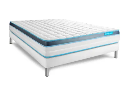 Ensemble Matelas Sommier 180x200 cm - Sommier Blanc (en kit) - BodyFit