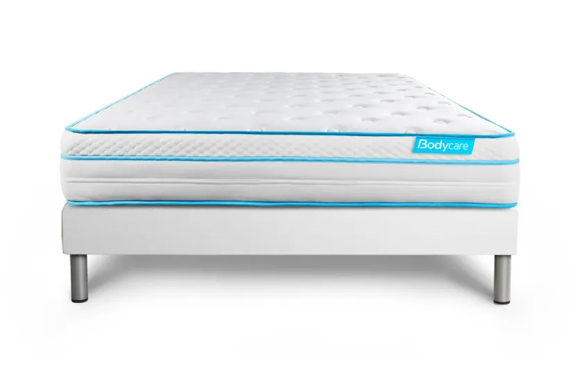 Ensemble Matelas Sommier 140x190 cm - Sommier Blanc (en kit) - BodyMax