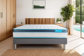 Ensemble Matelas Sommier 180x200 cm - Sommier Gris (en kit) - BodyFit